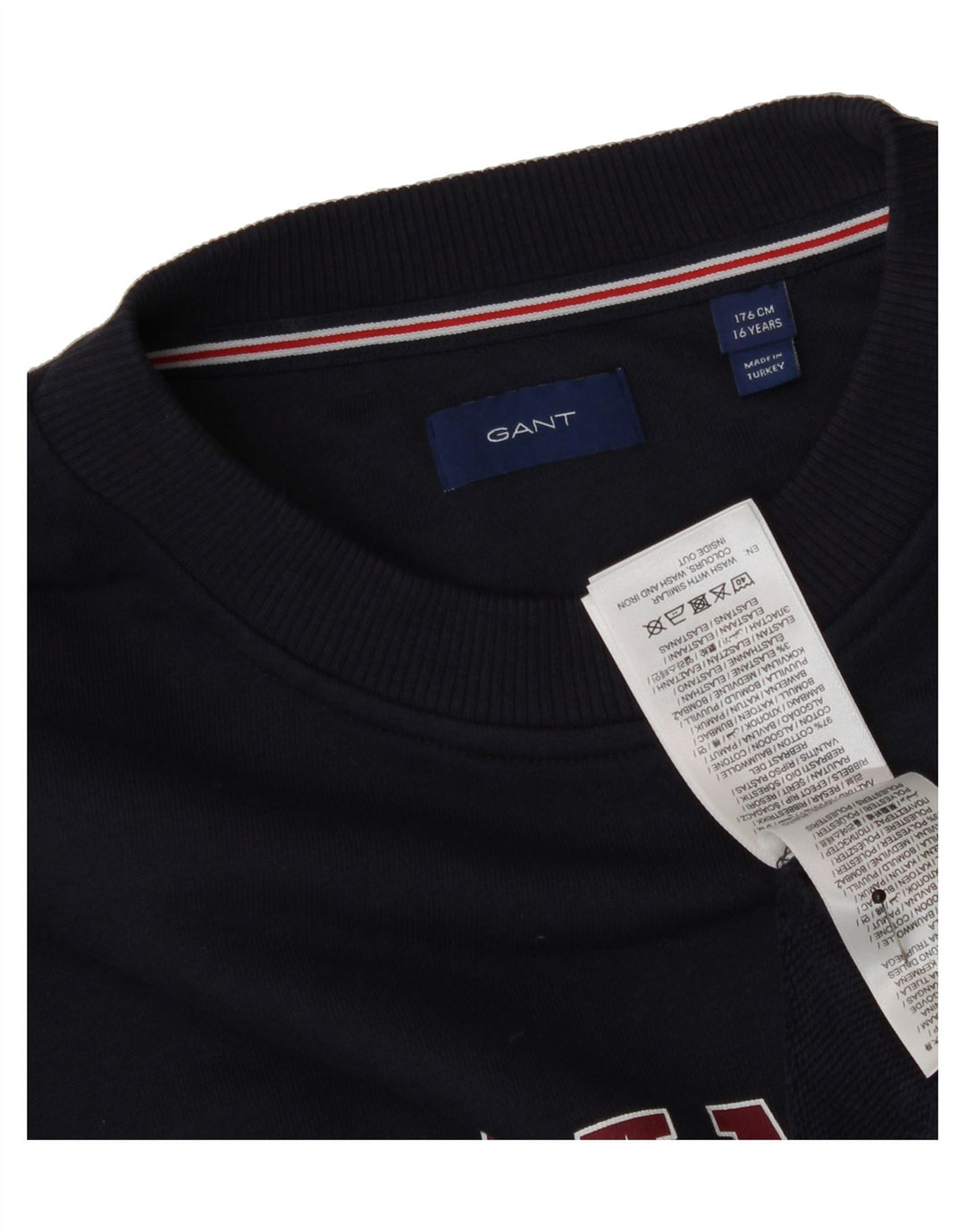 GANT Boys Graphic Sweatshirt Jumper 15-16 Years Navy Blue Cotton Vintage Gant and Second-Hand Gant from Messina Hembry 