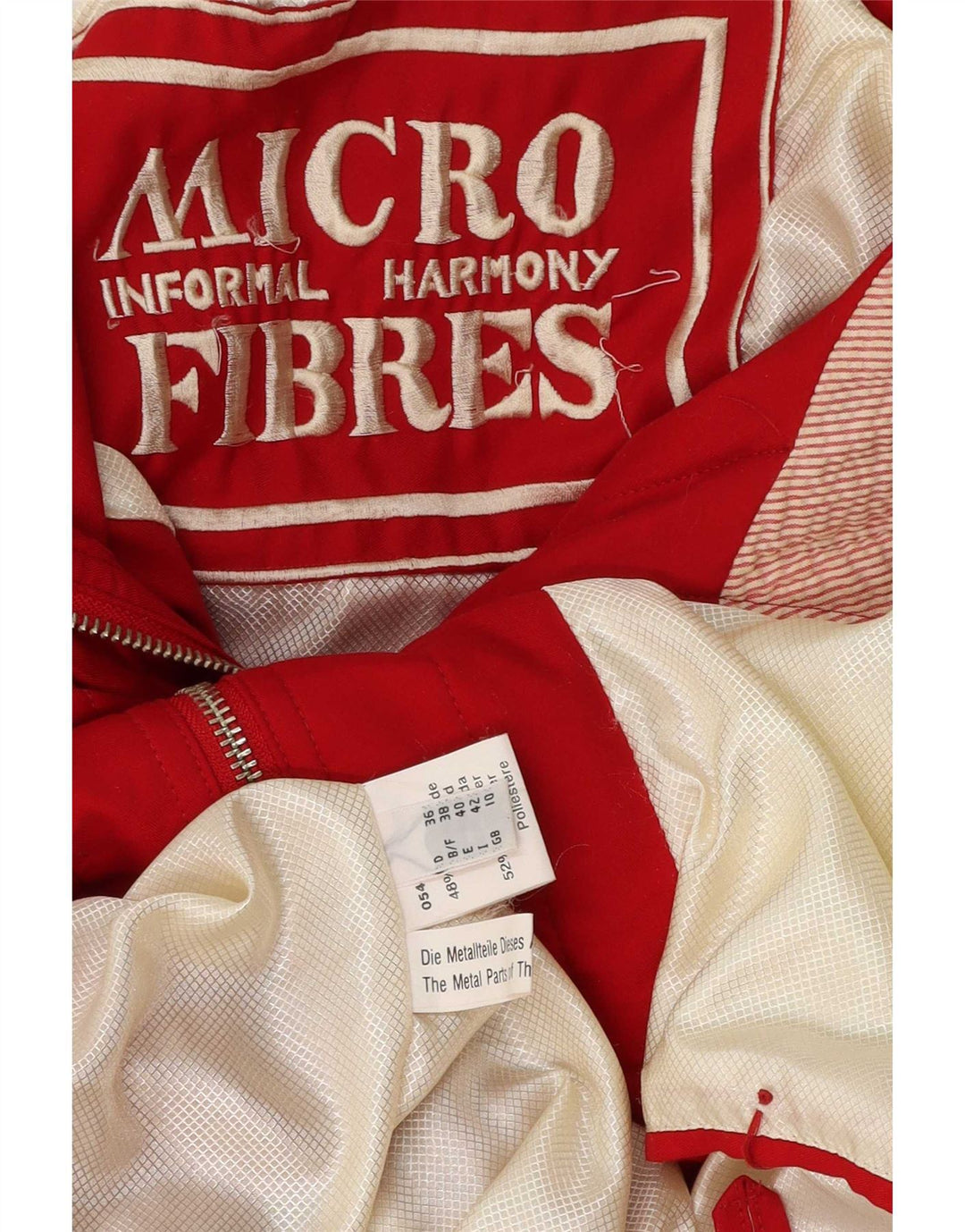 Giacca parka oversize con cappuccio da donna vintage UK 10 piccolo poliestere rosso
