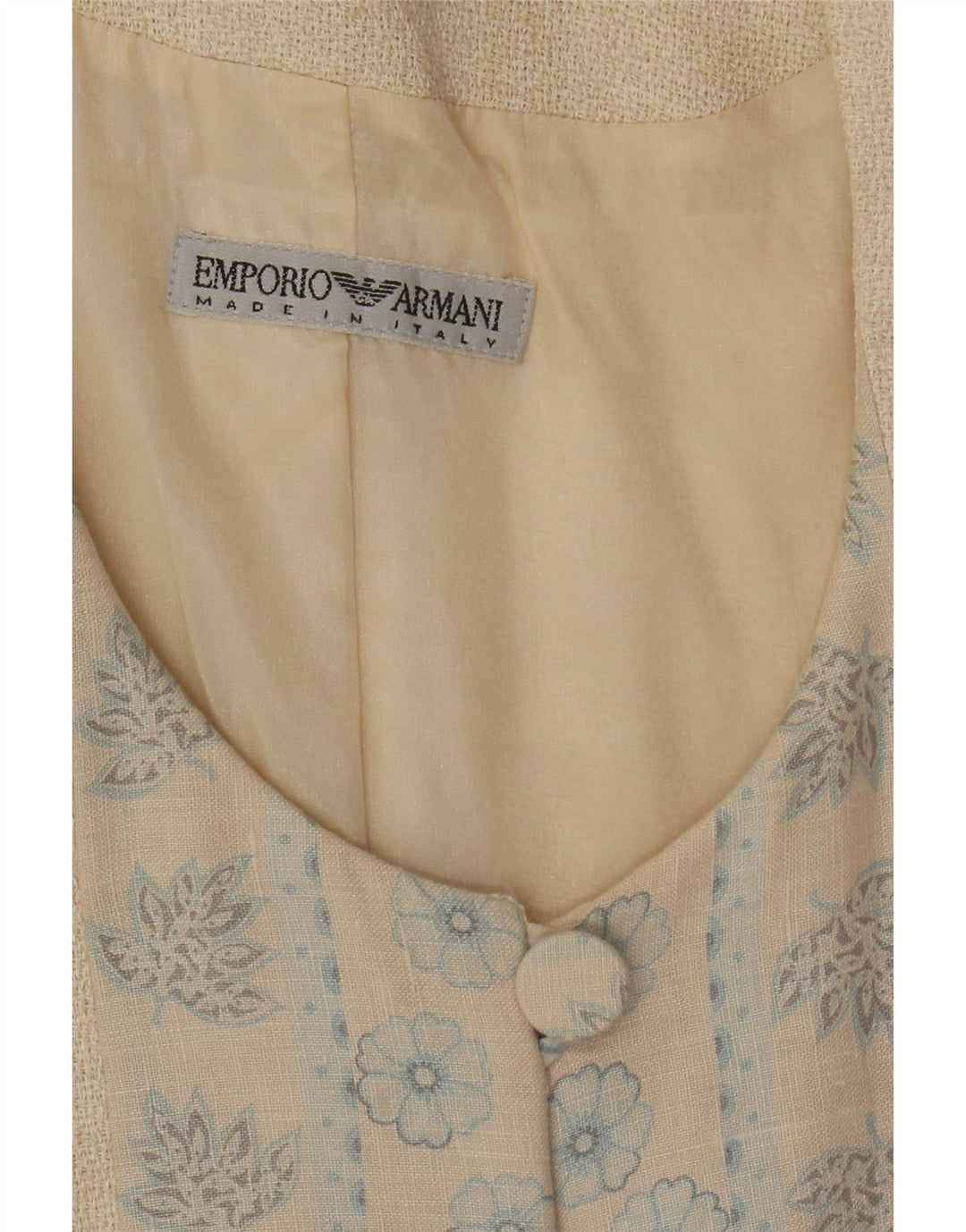 Giacca blazer da donna a 3 bottoni EMPORIO ARMANI UK 10 piccolo beige floreale