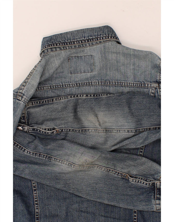 SISLEY Womens Crop Denim Jacket UK 22 3XL Blue Vintage Sisley and Second-Hand Sisley from Messina Hembry 