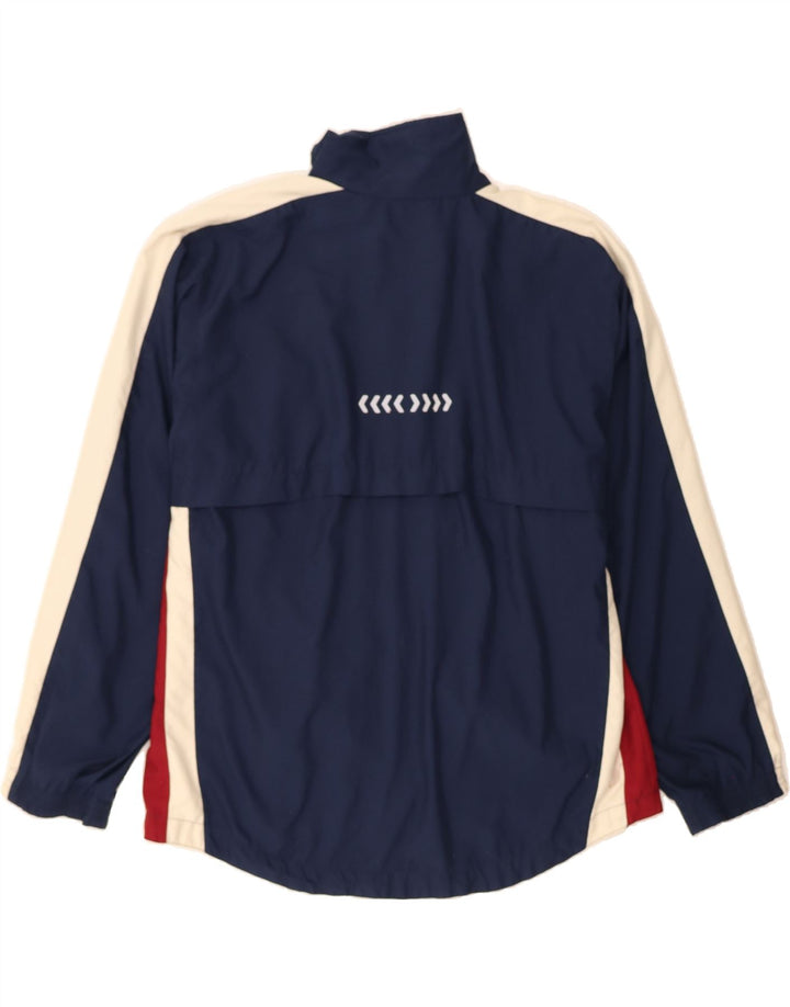 ASICS Mens Tracksuit Top Jacket 2XL Navy Blue Colourblock Polyester Vintage Asics and Second-Hand Asics from Messina Hembry 