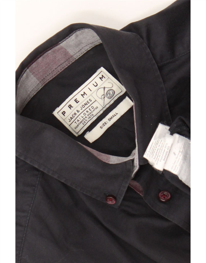Camicia da uomo Jack & Jones piccola in cotone blu navy