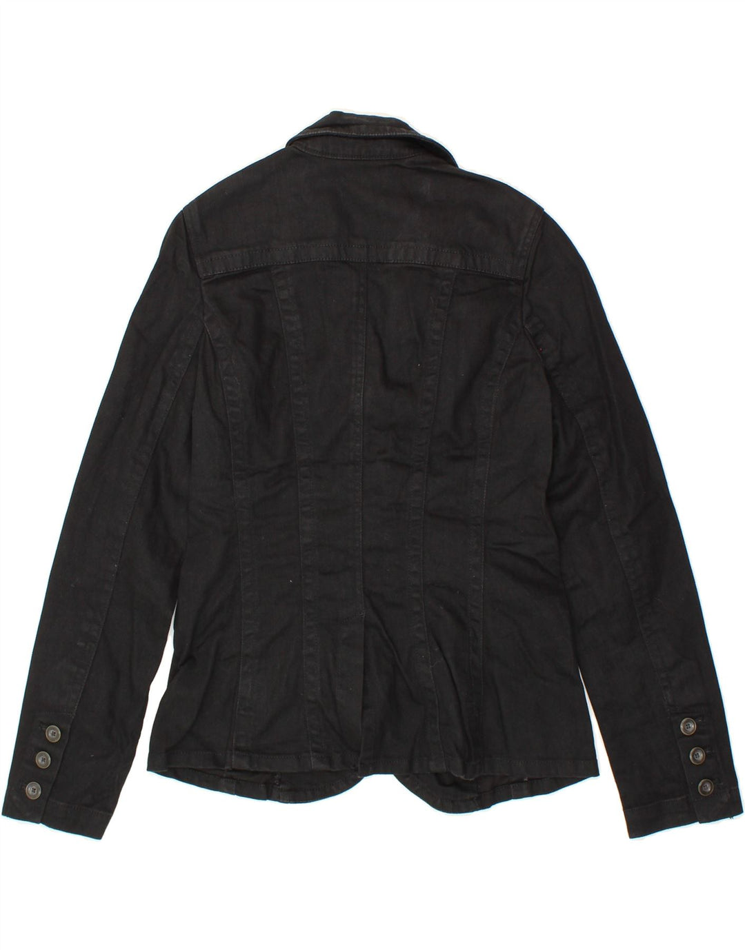 EDDIE BAUER Womens 2 Button Blazer Jacket UK 12 Medium Black Cotton Vintage Eddie Bauer and Second-Hand Eddie Bauer from Messina Hembry 