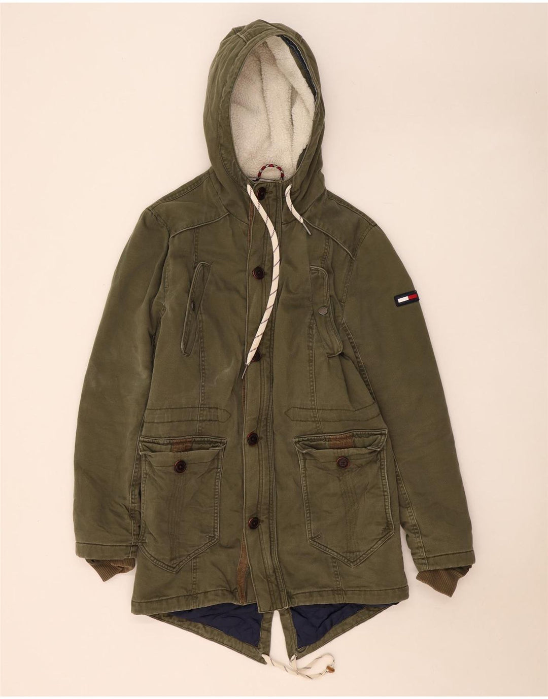 Giacca parka con cappuccio da uomo Tommy Hilfiger UK 36 Small Khaki