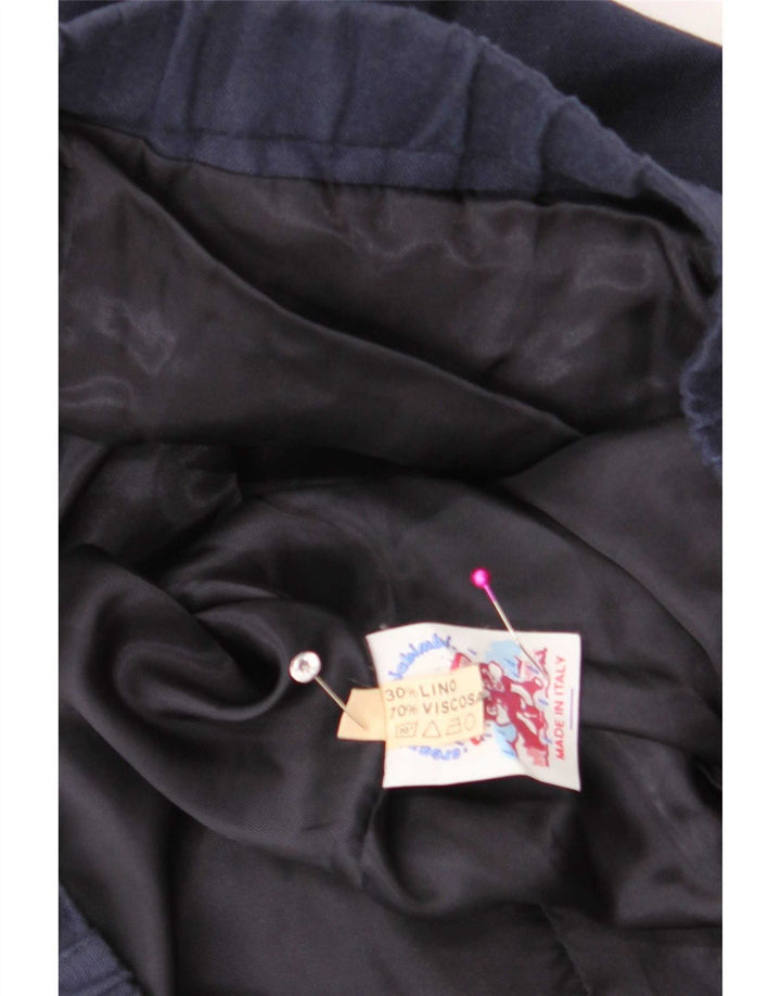Giubbotto bomber vintage da uomo taglia 42 XS lino blu navy