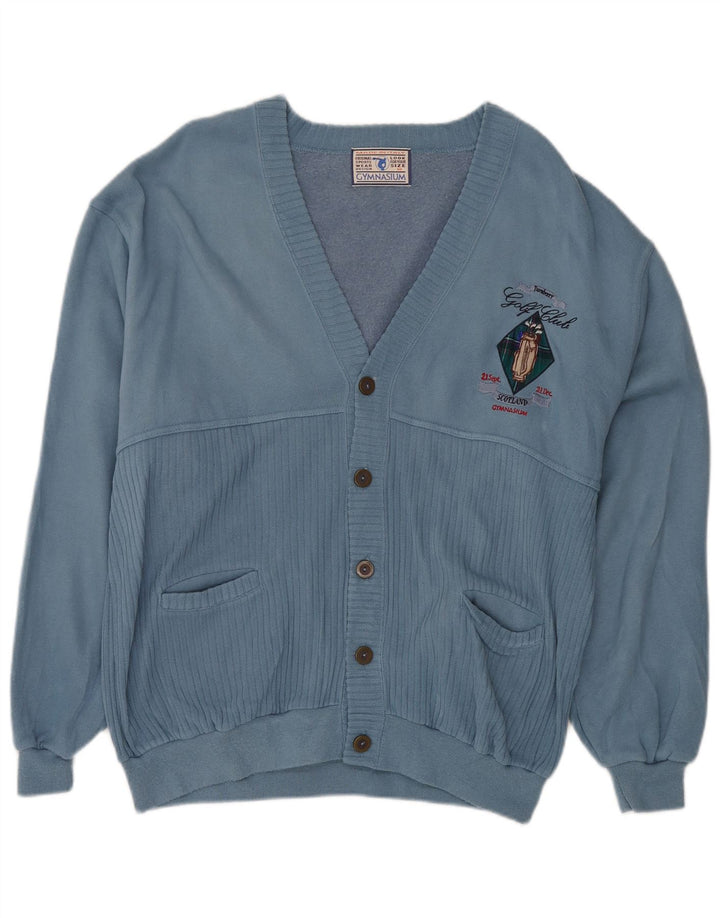 Maglione cardigan ampio da uomo Gymnasium in acrilico blu medio