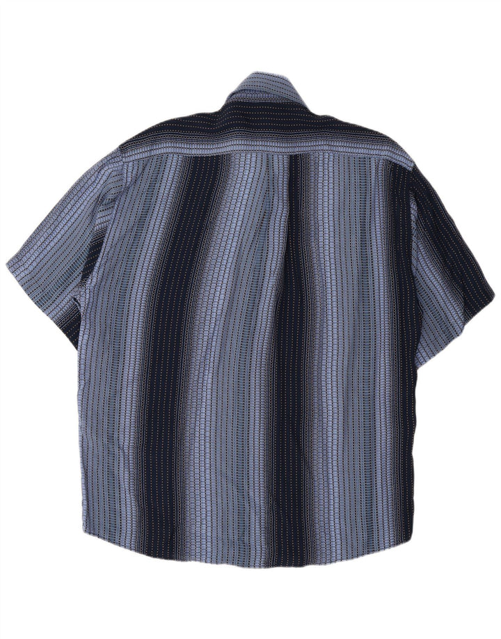 Camicia a maniche corte da uomo Tipo' S Large in rayon a righe blu navy