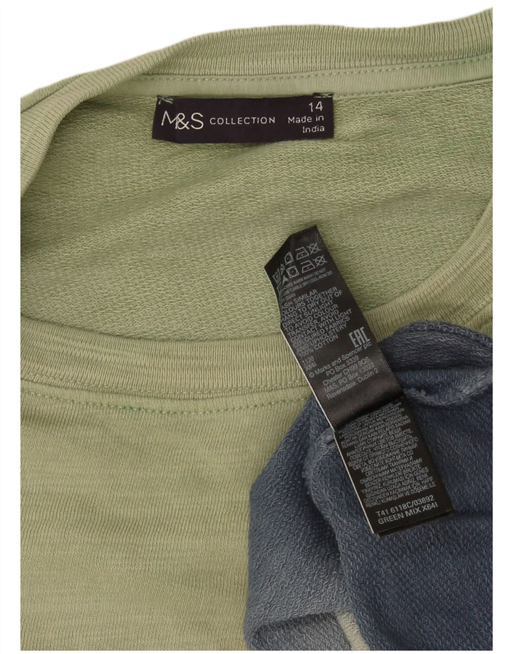 Felpa da donna Marks & Spencer UK 14 Large Green Colourblock
