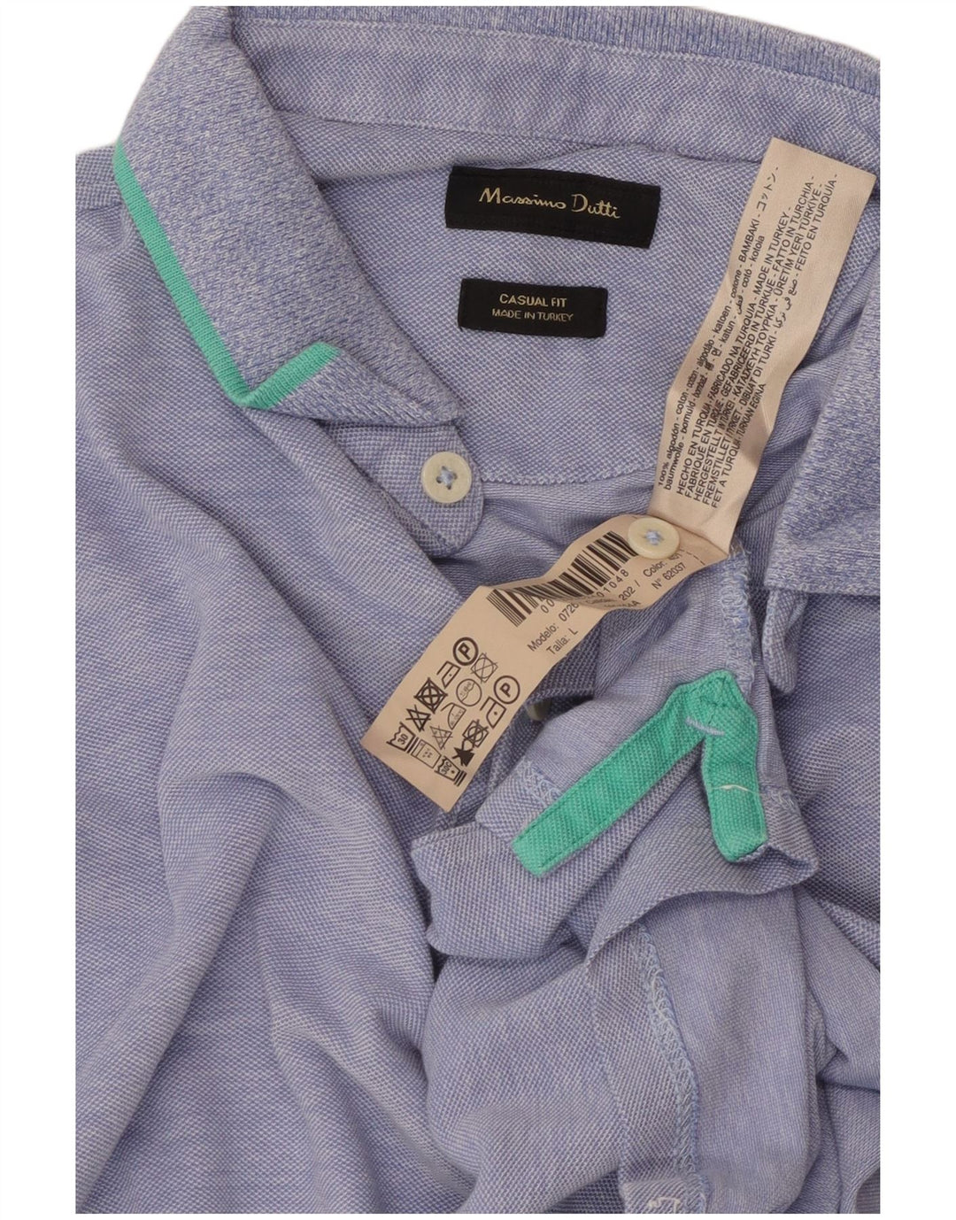 Polo da uomo vestibilità casual Massimo Dutti grande in cotone blu