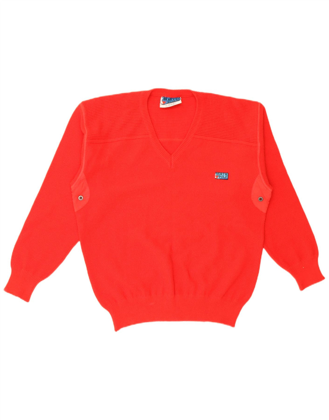 Maglione da uomo con scollo a V del Polo Nord, grande lana rossa