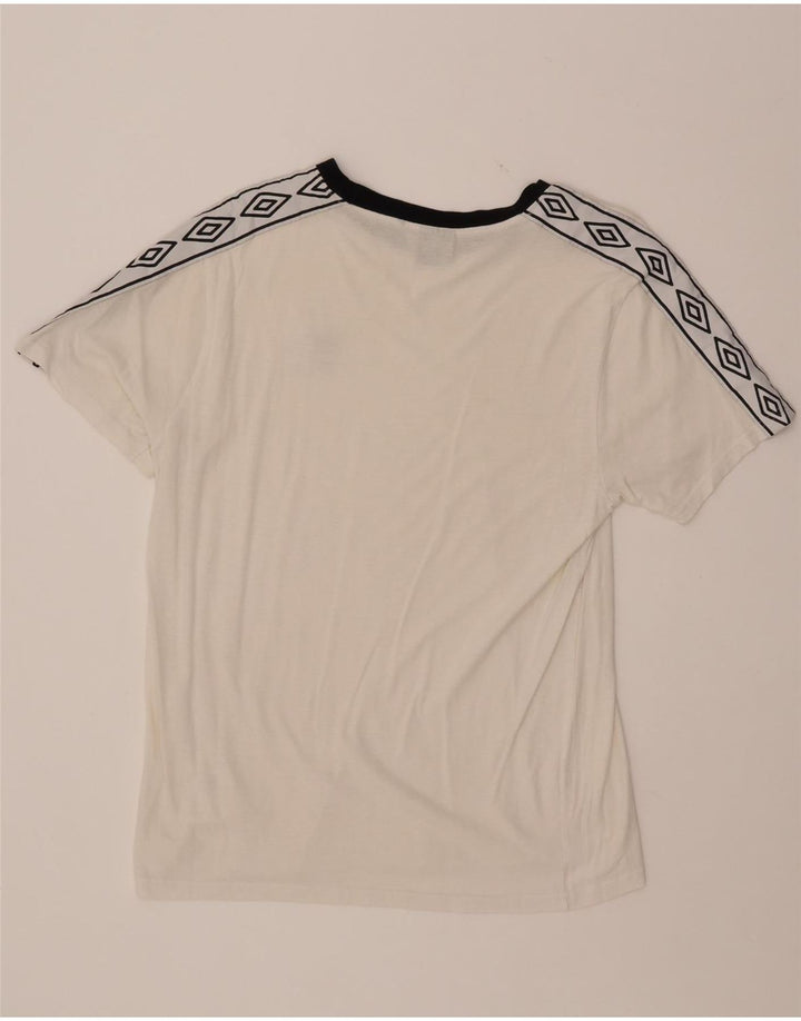 T-shirt grafica da donna UMBRO Top UK 16 grande cotone bianco