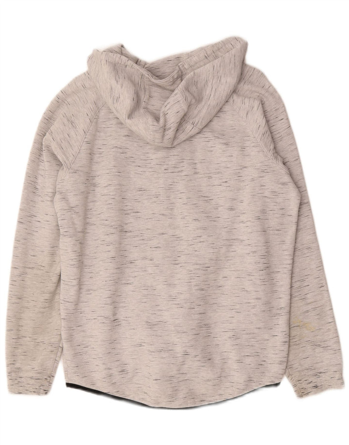 Felpa con cappuccio e zip Nike da uomo, grande, in cotone chiazzato grigio