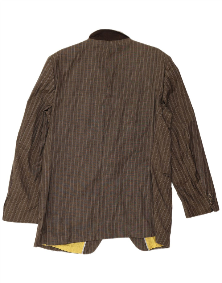 Giacca blazer a 2 bottoni da uomo Tommy Hilfiger IT 52 XL viscosa a righe marrone
