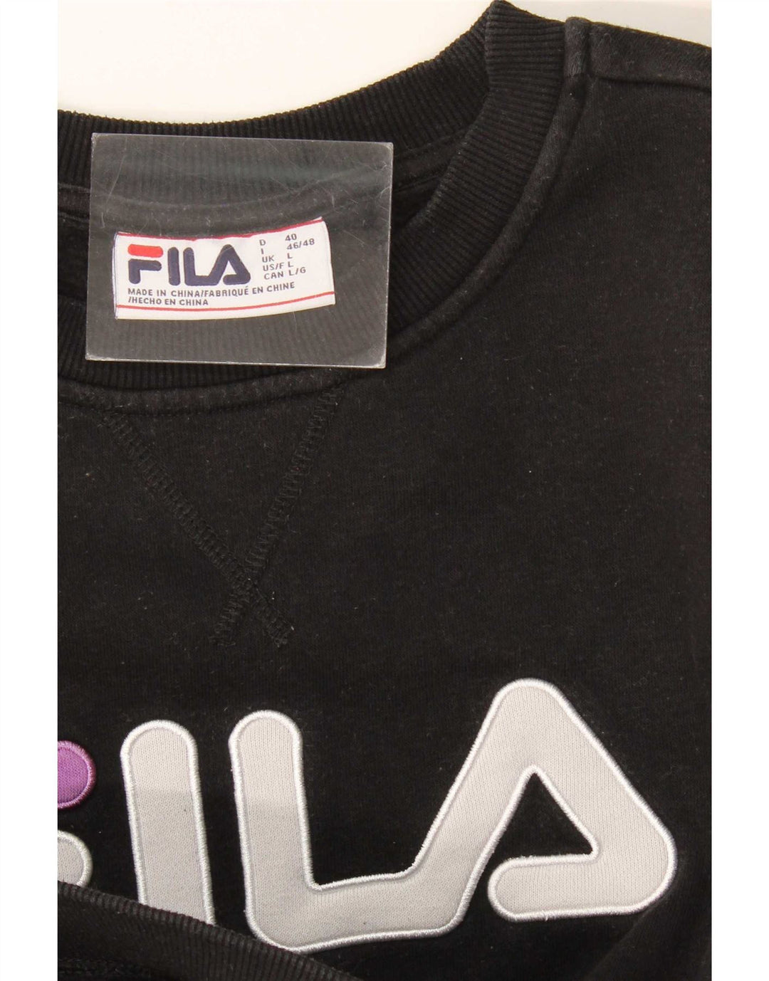 Felpa grafica da donna Fila Felpa UK 16 Large Black Colourblock