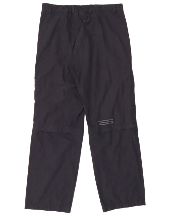 Pantaloni cargo dritti da uomo Adidas medi W32 L31 poliestere blu navy
