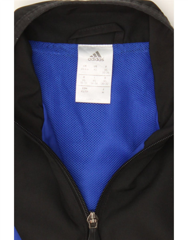 ADIDAS Womens Tracksuit Top Jacket UK 4/6 XS Blue Colourblock Polyester Vintage Adidas and Second-Hand Adidas from Messina Hembry 
