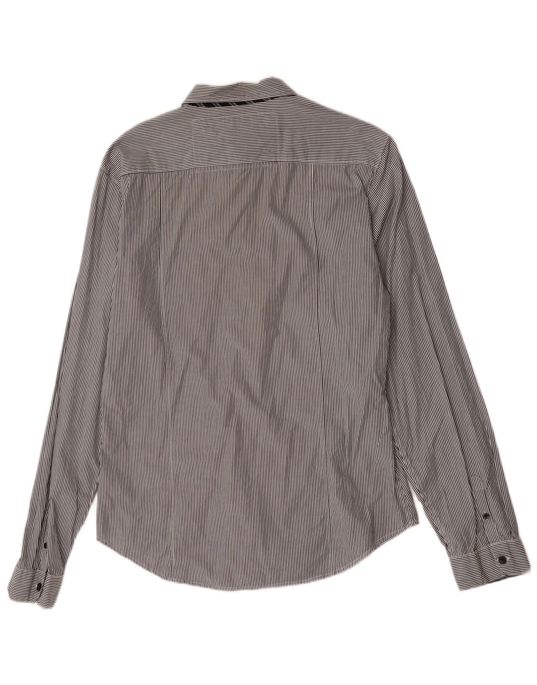 Camicia Guess da uomo vestibilità classica, cotone a righe larghe grigie
