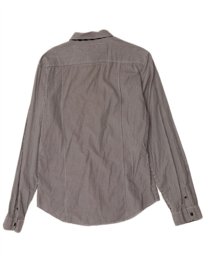 Camicia Guess da uomo vestibilità classica, cotone a righe larghe grigie