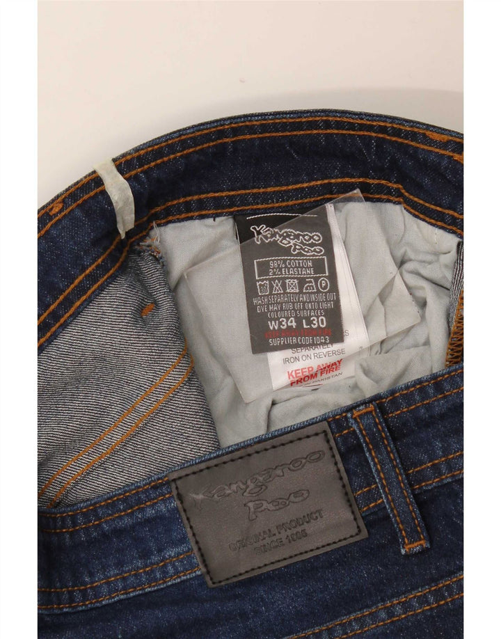 Jeans slim da uomo Kangaroo Poo W34 L30 cotone blu navy