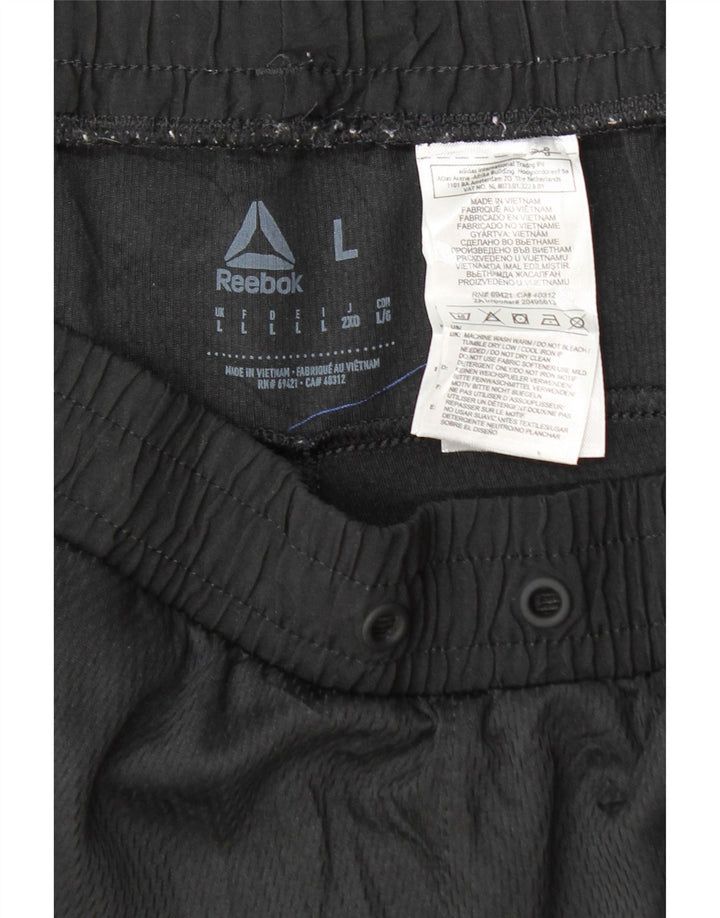 Pantaloni da tuta da uomo REEBOK grandi neri in poliestere