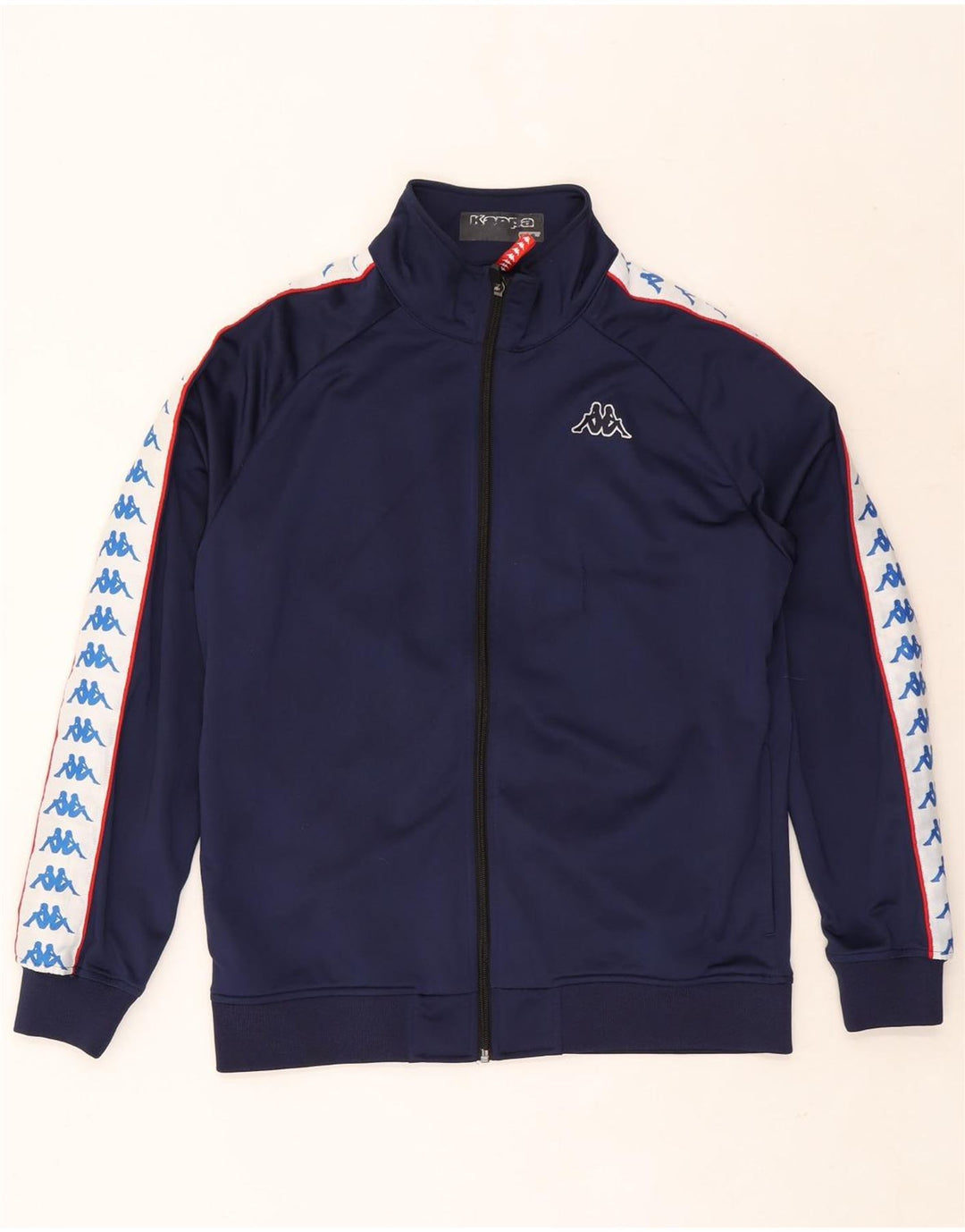 Giacca da ginnastica grafica da uomo Kappa a blocchi di colore blu navy medio