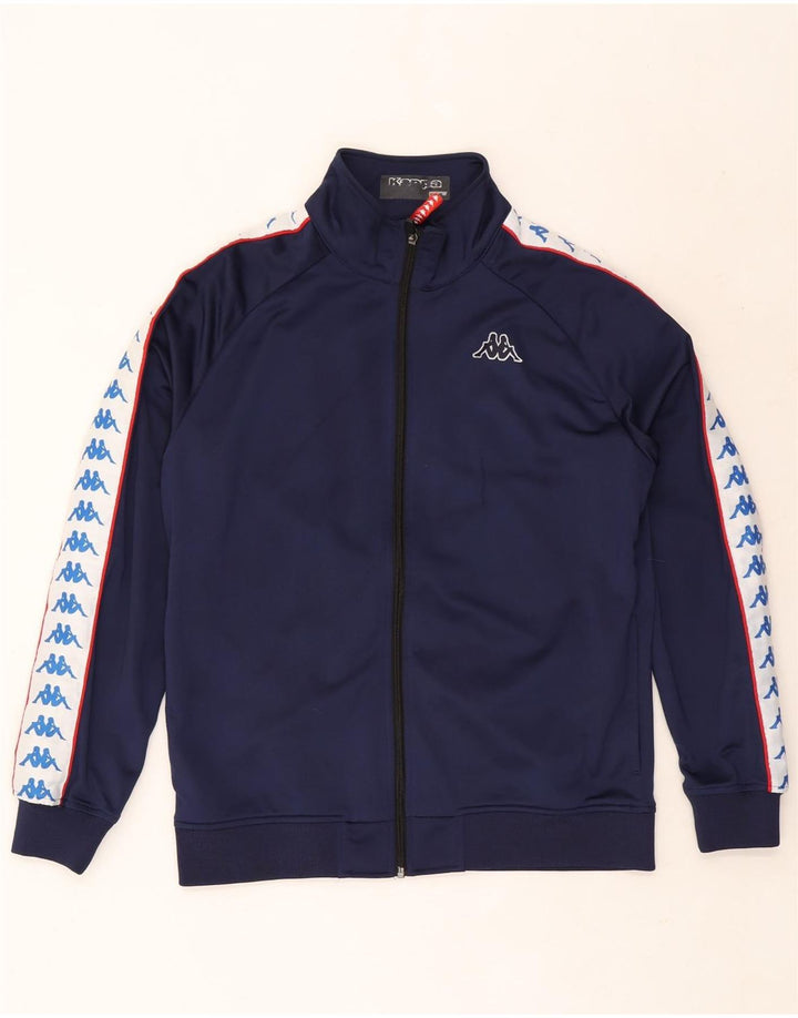 Giacca da ginnastica grafica da uomo Kappa a blocchi di colore blu navy medio