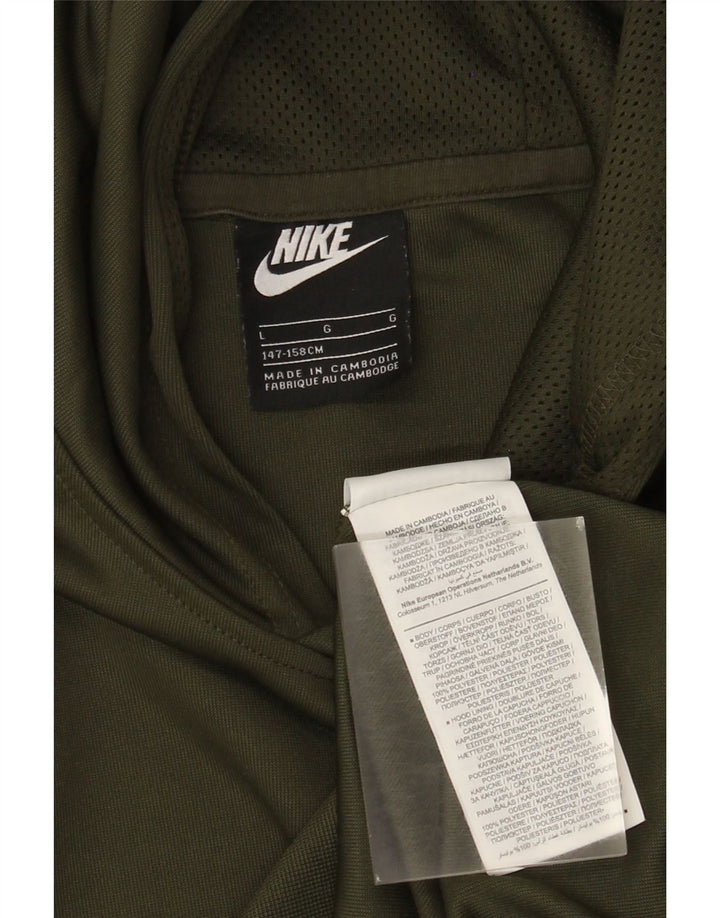 Felpa con cappuccio da ragazzo Nike 12-13 anni Large in poliestere kaki