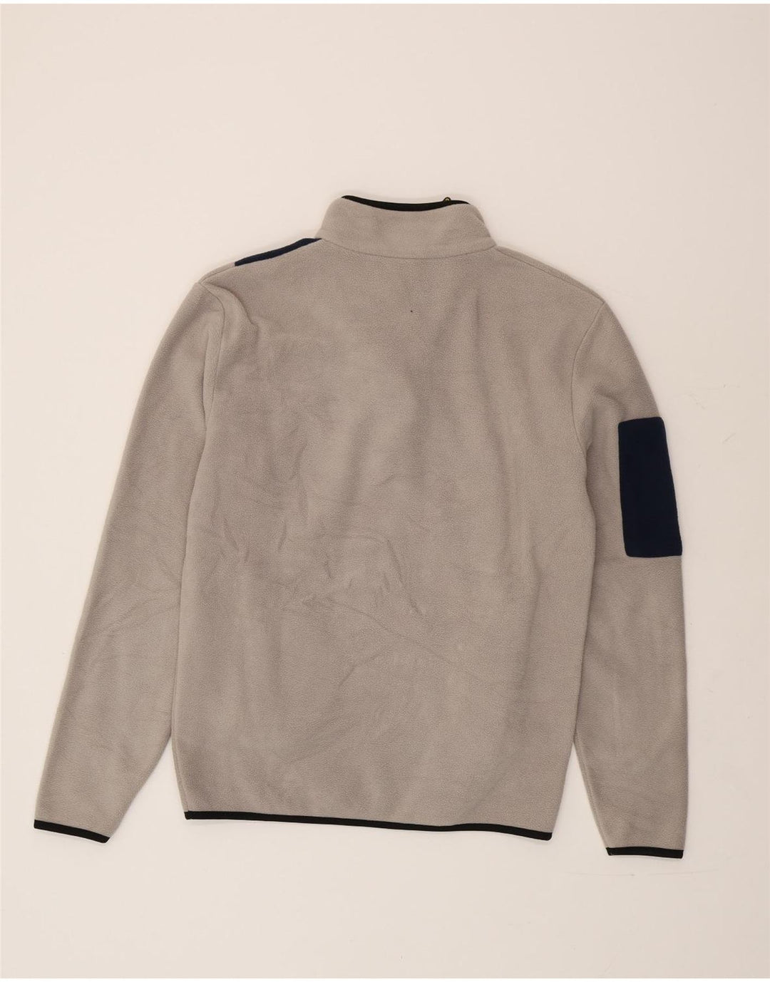 Maglione in pile da uomo Lotto con zip e collo, grande, in poliestere color block grigio