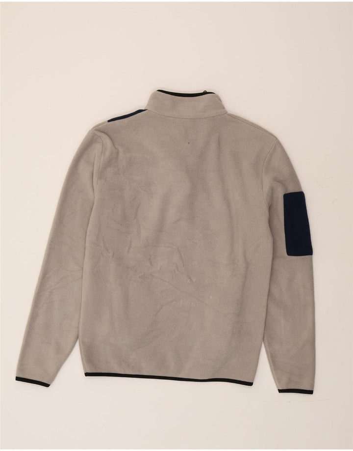 Maglione in pile da uomo Lotto con zip e collo, grande, in poliestere color block grigio