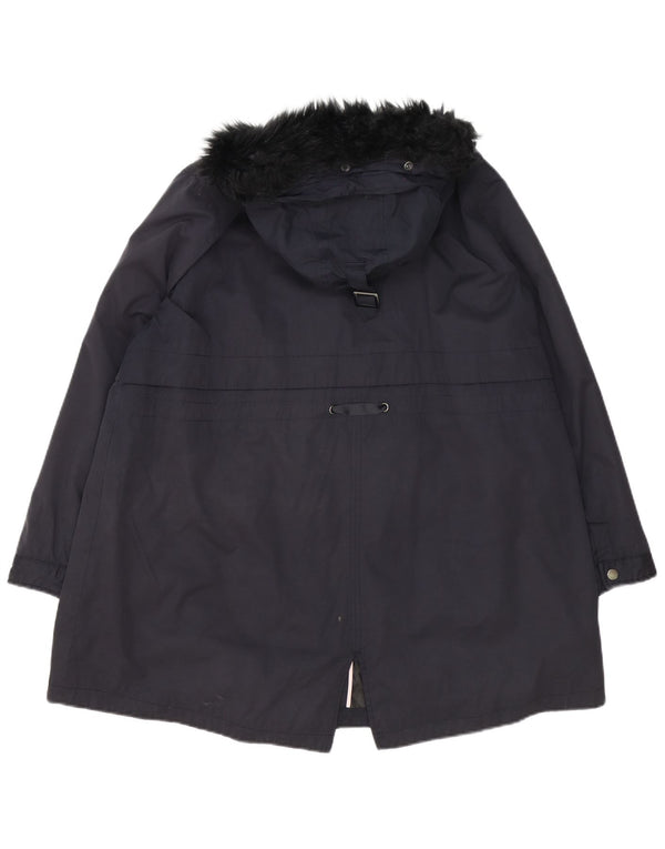 Giacca parka oversize con cappuccio da donna Monsoon UK 18 XL poliestere blu navy