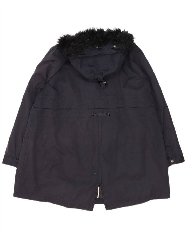 Giacca parka oversize con cappuccio da donna Monsoon UK 18 XL poliestere blu navy
