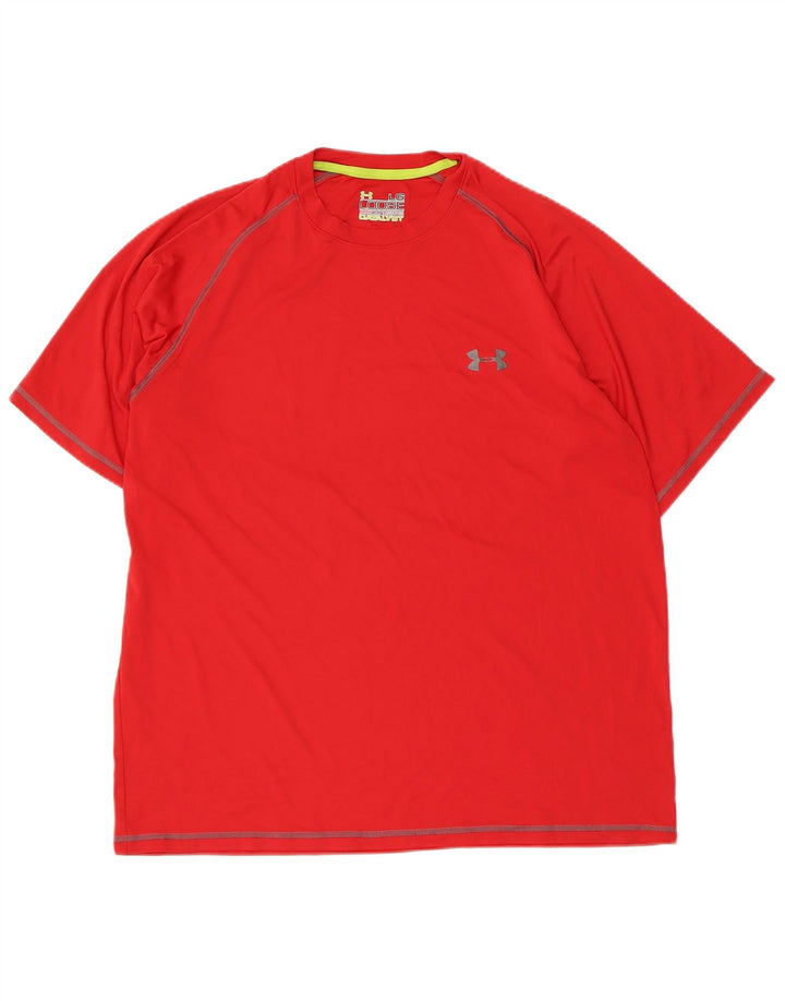 T-shirt da uomo UNDER ARMOUR Heat Gear Top grande rosso in poliestere