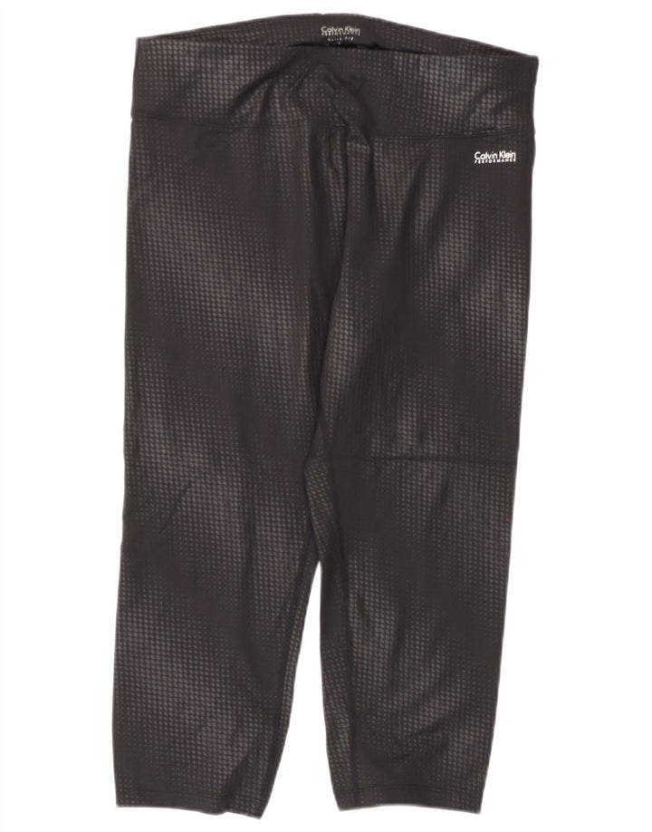 Leggings Capri Performance da donna Calvin Klein UK 14 Large Nero geometrico