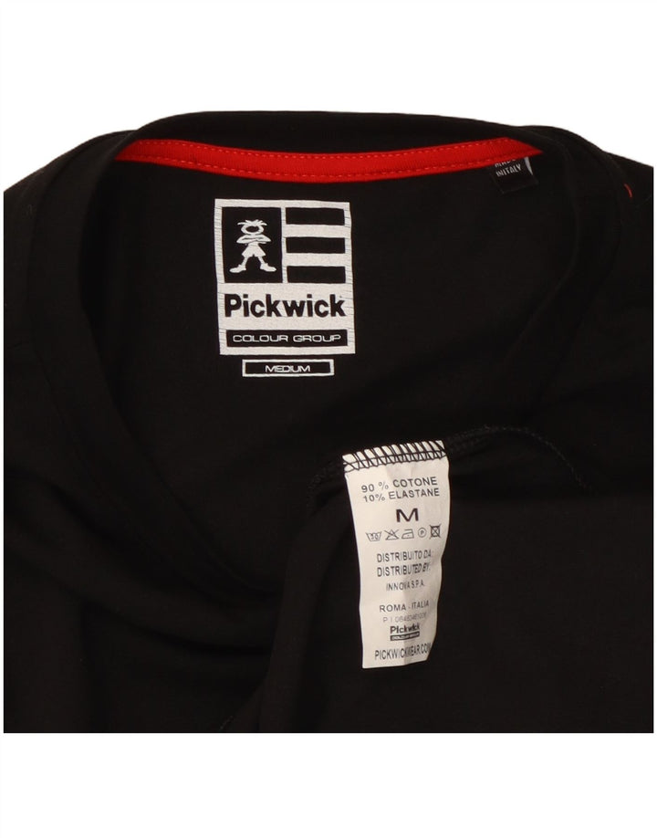 Pickwick Top grafico da uomo a maniche lunghe in cotone nero medio