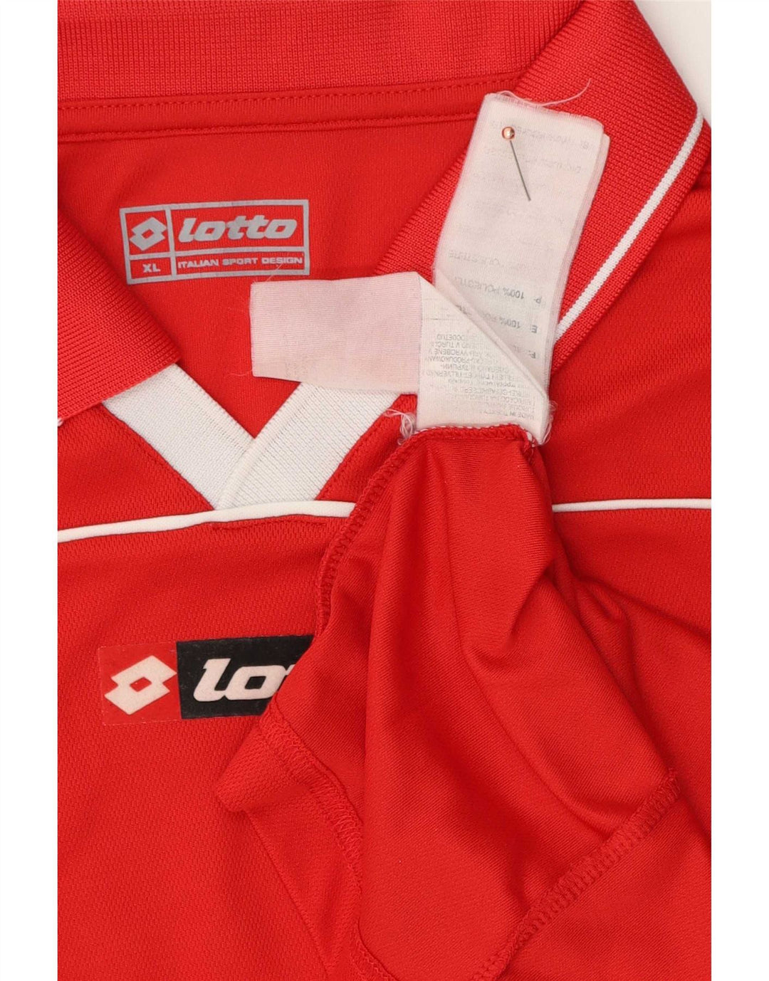 Polo grafica da uomo Lotto XL Poliestere color block rosso