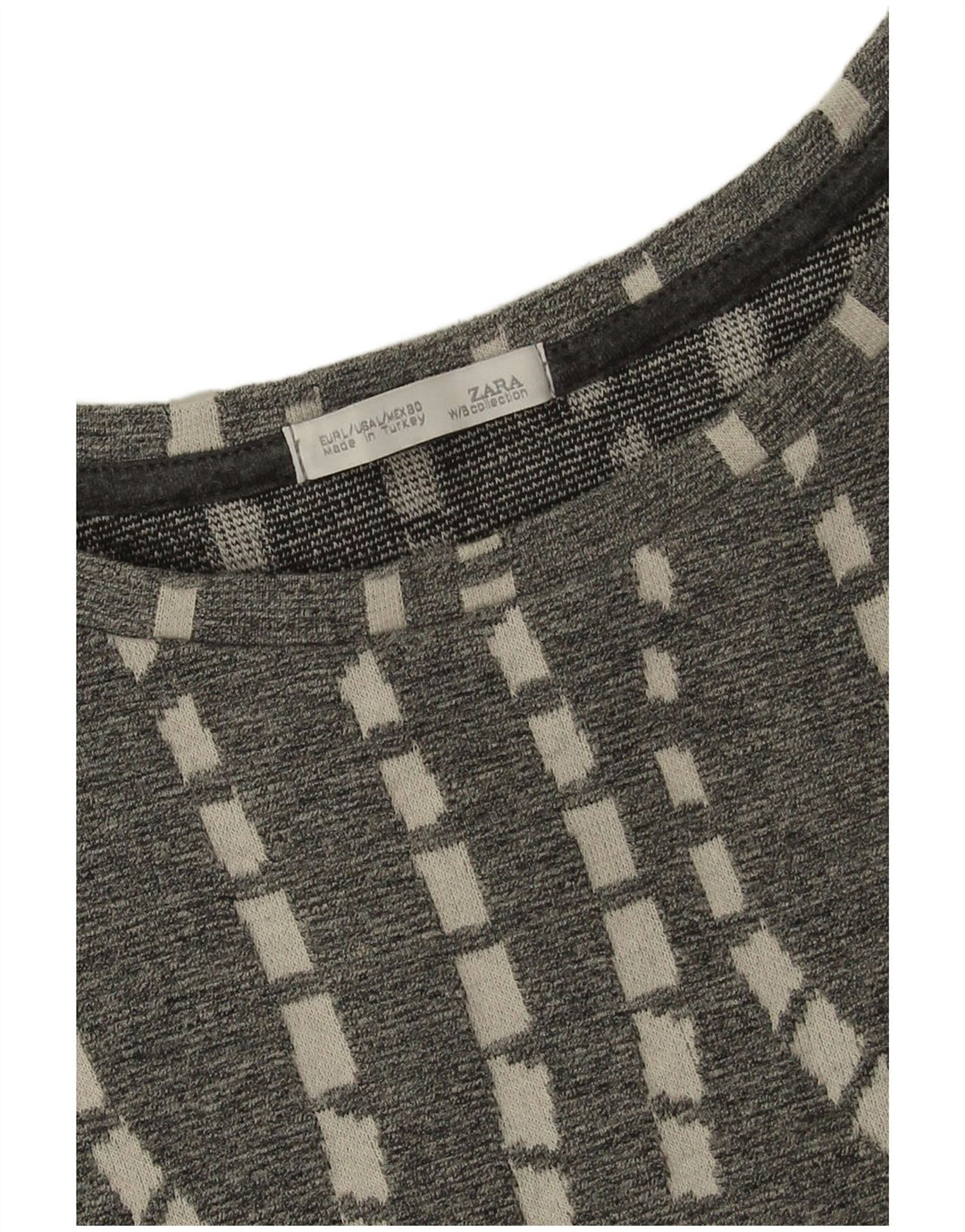 Top tunica da donna Zara UK 16 grande Chevron grigio