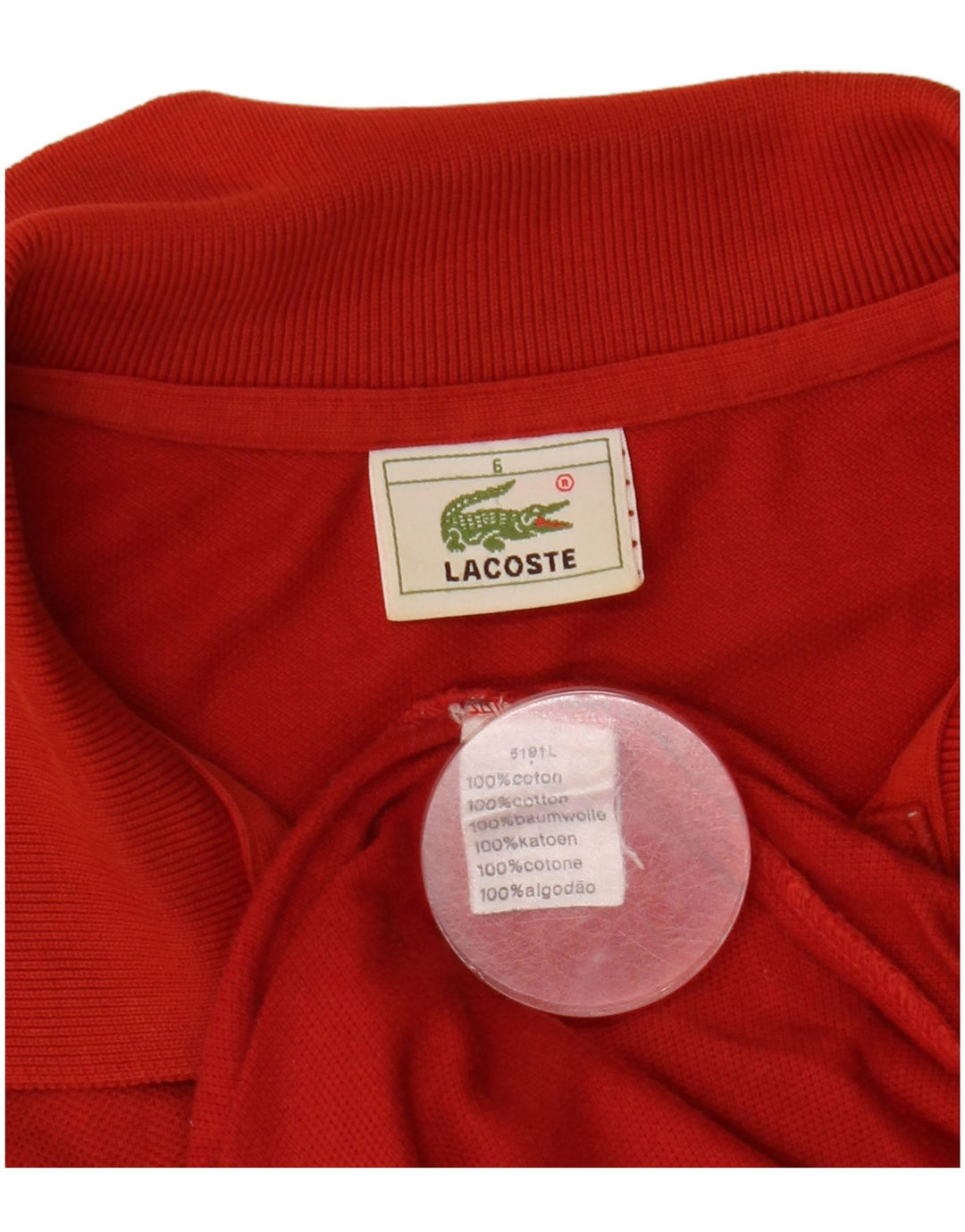 Polo da uomo Lacoste taglia 6 XL in cotone rosso