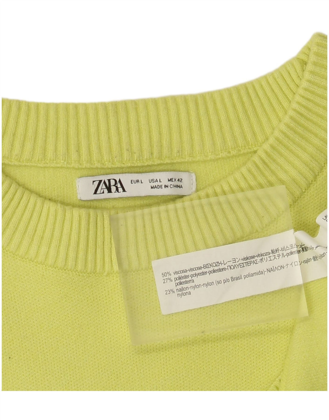Maglione Zara da uomo con scollo a barca grande in viscosa verde
