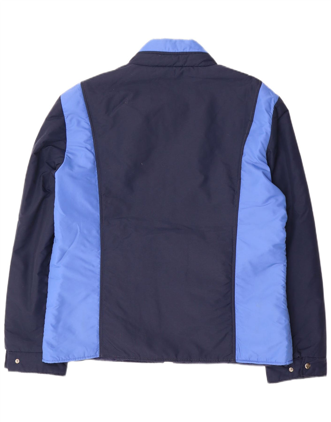 Giacca a vento vintage da uomo UK 40 grande poliammide color block blu navy