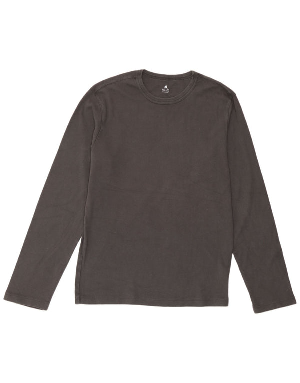 Gap Top aderente da uomo a maniche lunghe in cotone grigio grande