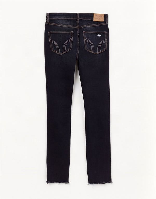 Jeans skinny effetto invecchiato Hollister da donna US 3 XS W26 L30 Blu navy