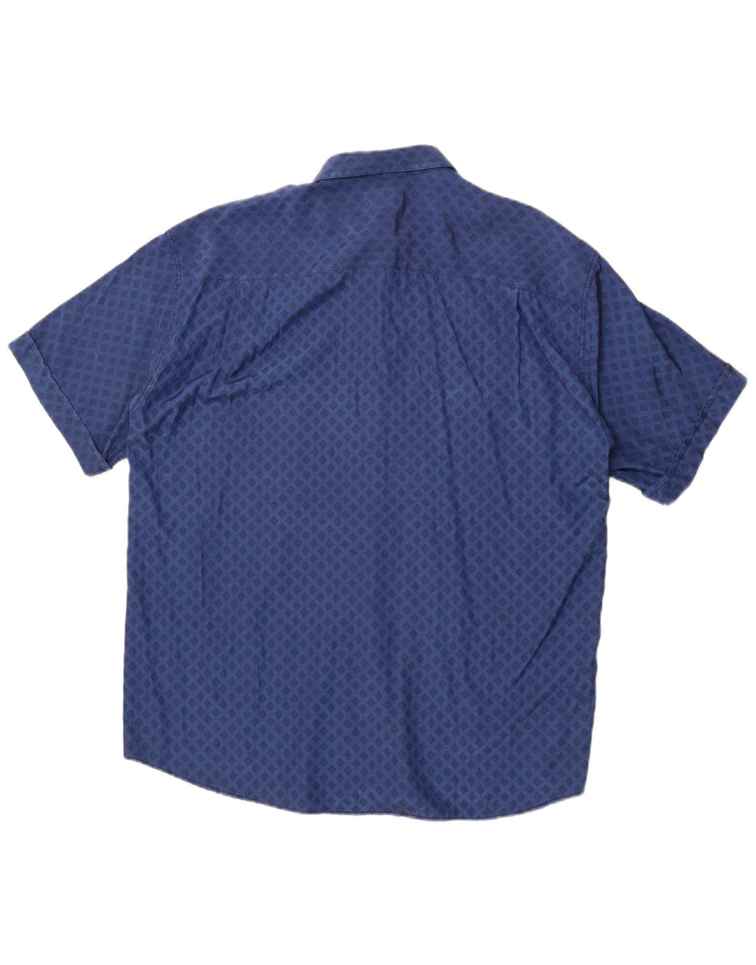 Camicia a maniche corte da uomo Raybest XL in viscosa geometrica blu navy
