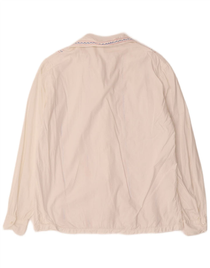 Camicetta da donna VINTAGE UK 16 a righe bianche grandi