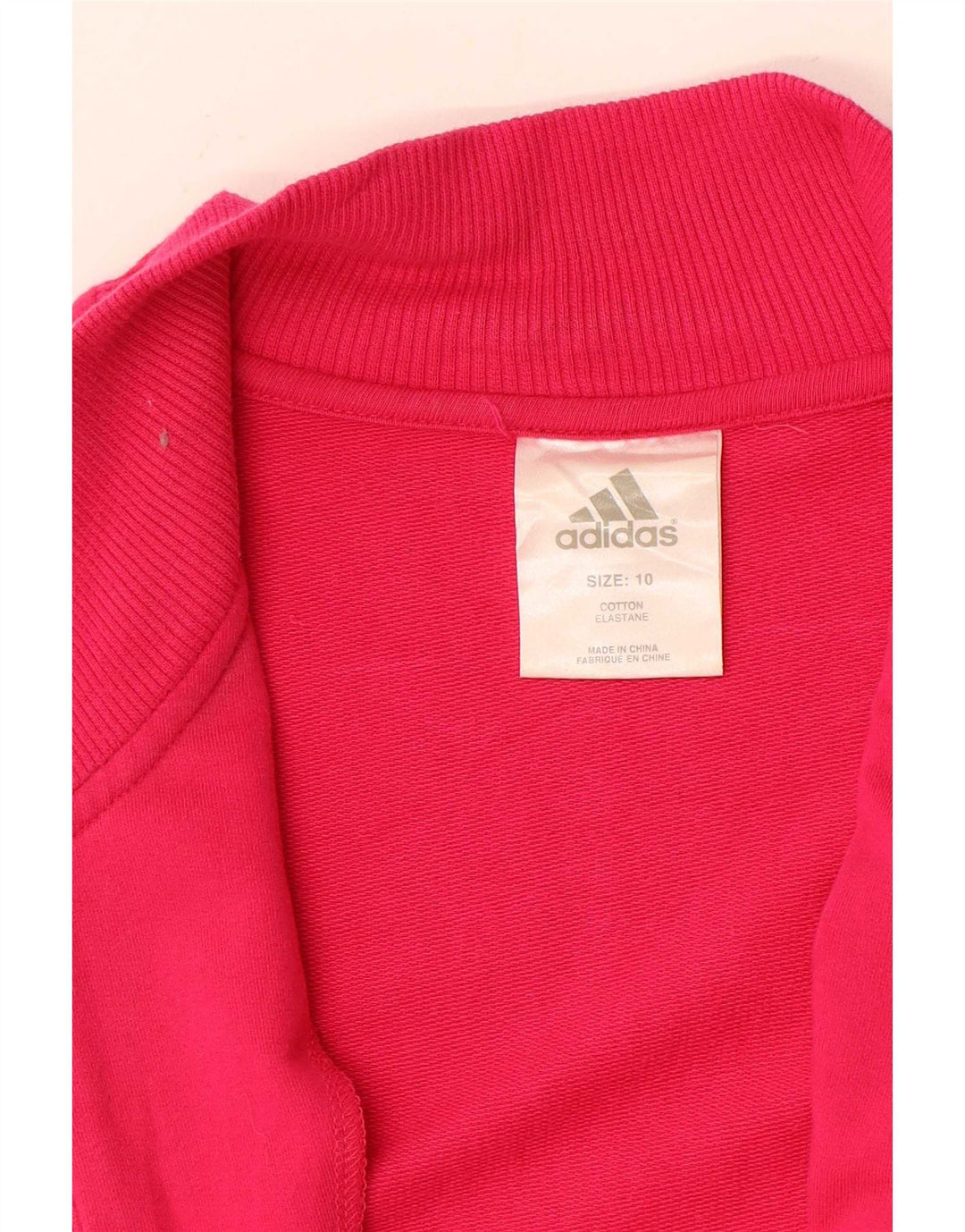 Giacca da ginnastica da donna Adidas UK 10 piccola in cotone rosa