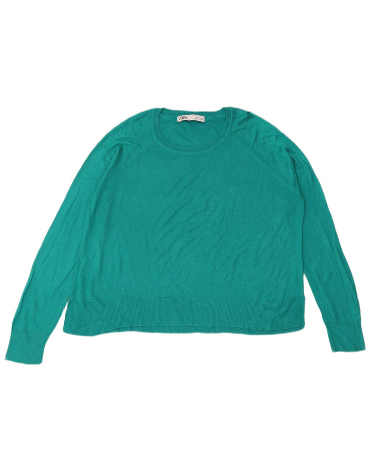 Maglione maglione oversize con scollo a barca da donna Zara UK 10 piccolo verde