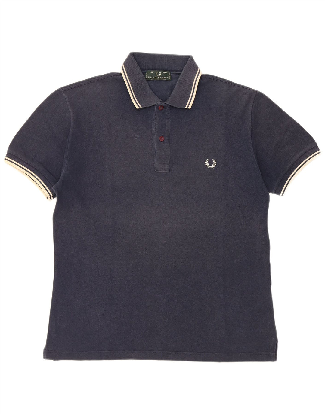 Polo da uomo Fred Perry in cotone a righe medie blu navy