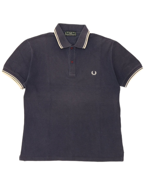 Polo da uomo Fred Perry in cotone a righe medie blu navy
