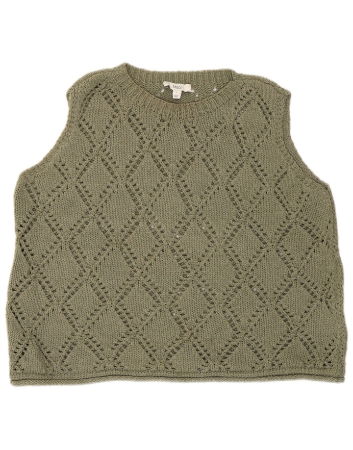Canotta da donna Marks & Spencer UK 16 grande cotone kaki