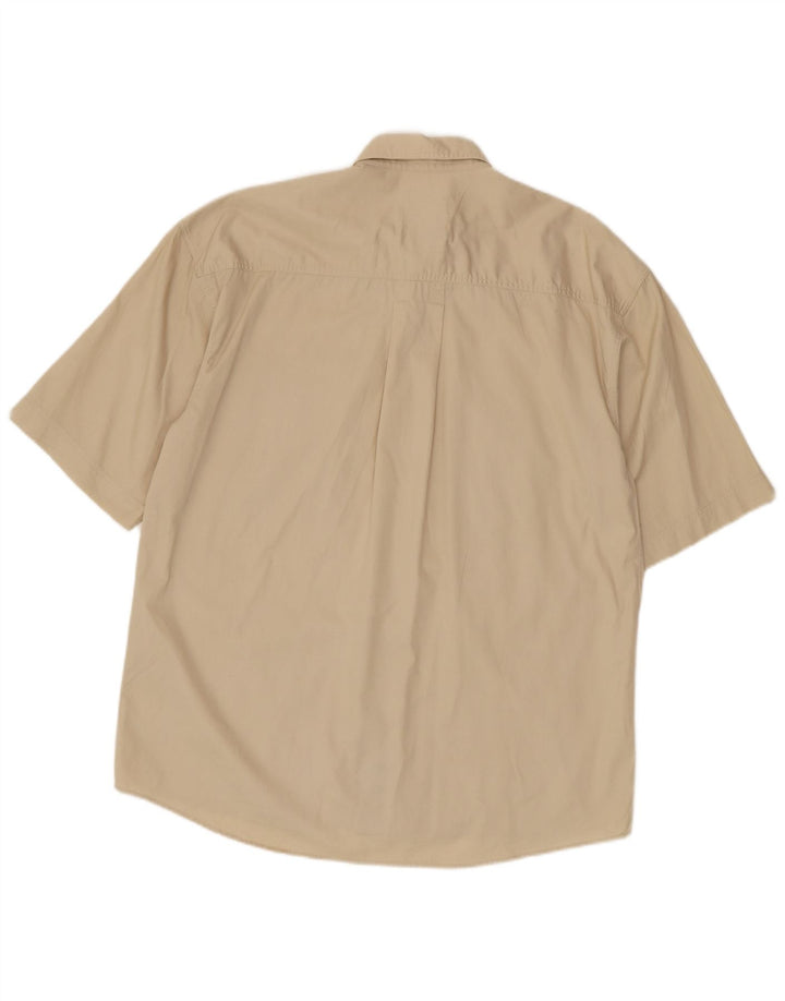 Camicia a maniche corte da uomo Camel Active in cotone beige medio