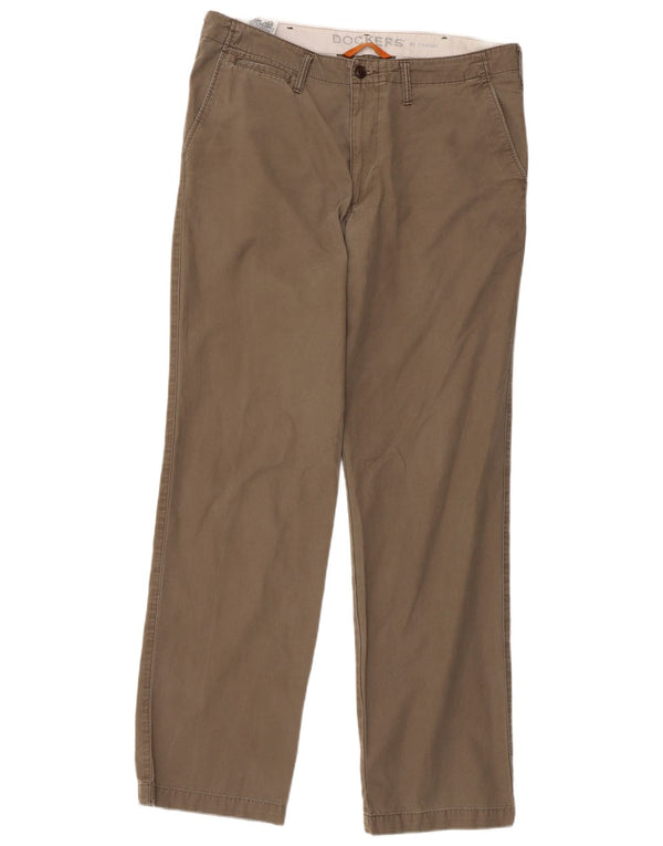 Pantaloni chino dritti da uomo Dockers W34 L34 in cotone grigio